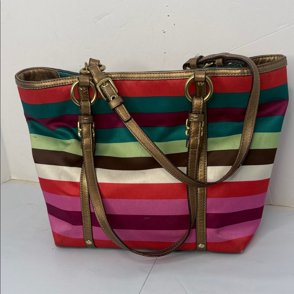 Coach Legacy Stripe sateen tote bag - Picture 3 of 9
